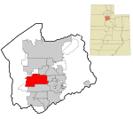 Salt Lake County Utah incorporated and unincorporated areas West Jordan highlighted